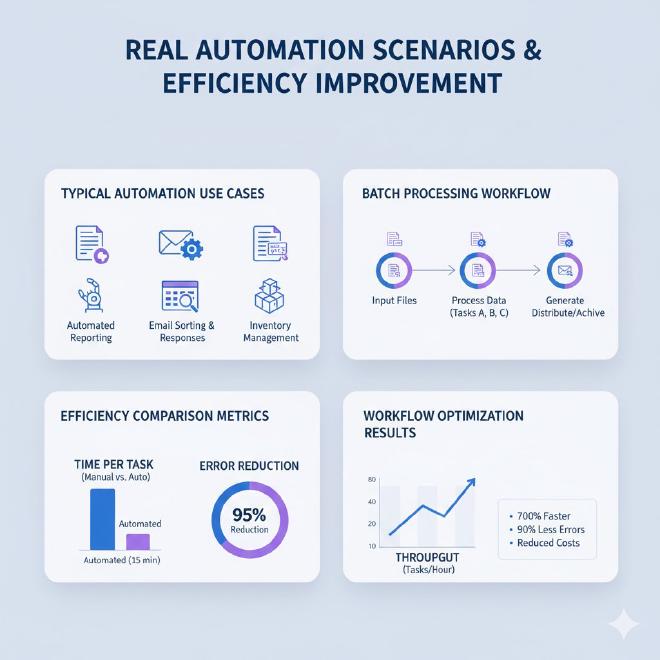 实际自动化场景与效率提升展示