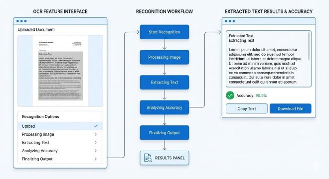 OCR功能界面与识别流程